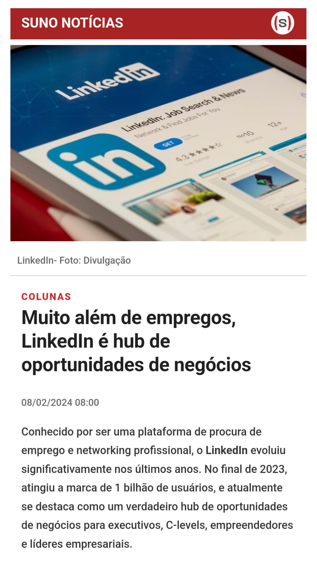 Organização de LinkedIn - Portal Emprego Certo