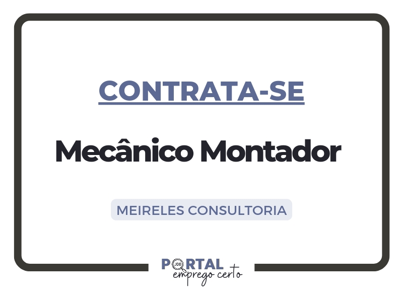 Você está visualizando atualmente Oportunidade para Mecânico Montador (Montes Claros-MG)