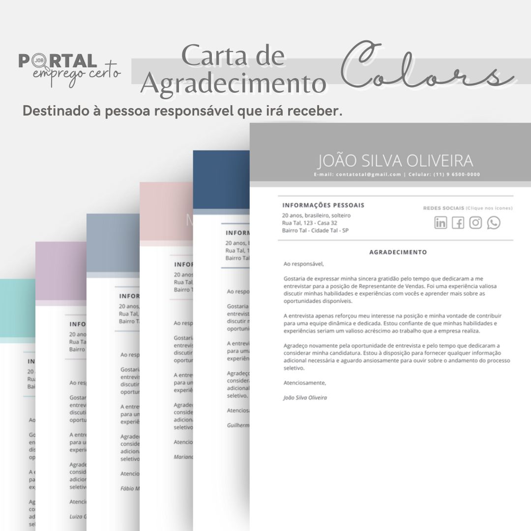 Carta de Agradecimento - Colors